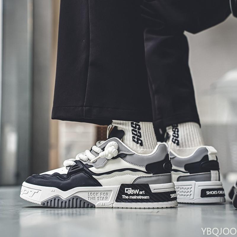 Men's spring summer new versatile thick soled casual flat shoes anti slip simple comfortable sports men's trendy shoes