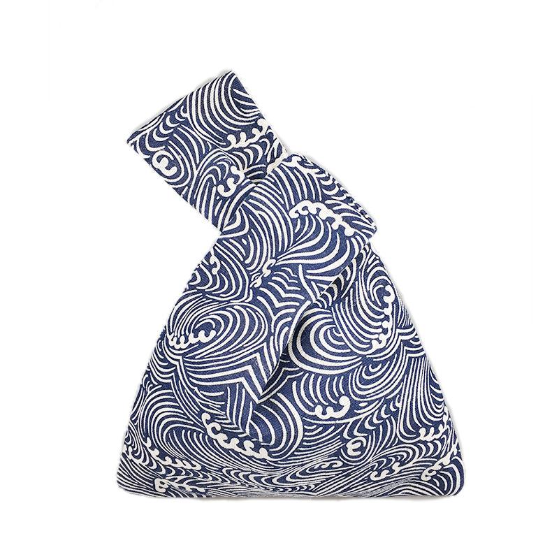 Japanese Mini Portable Knot Wrist Bag Women Top Handle Bag Simple Purse Handbags Waterproof Shopping Bag Phone Key Pouch