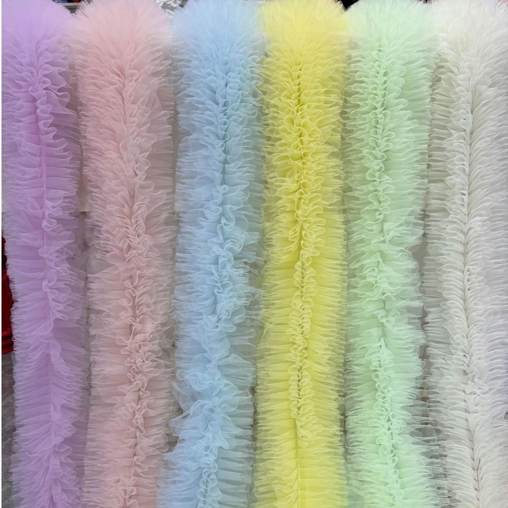 New Multi-layered Lace Mesh Trim Fluffy Ruffled Edge Skirt Hem Decoration Encrypted DIY Dress Lace