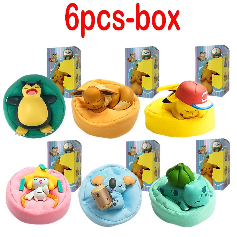 Toys 1-12pcs Pok É Mon Scale Ratio Model Figure 1-12 Pcs Pikachu Sleep Series Interior Hand Sleeping Position Gift Present for Sfriends