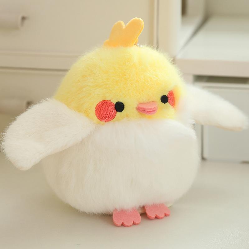 Cute Mini Standing Shoulder Pet Bird Plush Toy Fluffy Parrot Pigeon Stuffed Doll Pendant
