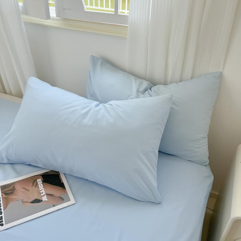 

SolidColor Washed Cotton Pillowcase Moisture Absorbing Breathable Adult Pillowslip Washable Envelope Dustproof Pillow Cover Dormitory Family Hotel Use 48x74cm Pillow Cover 1pcs небесно-голубой