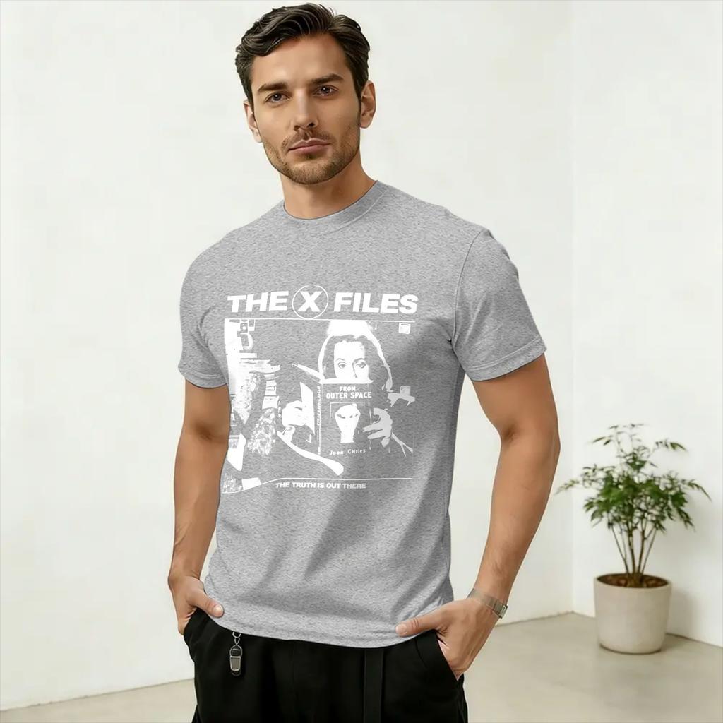 The XFiles From Outer Space TShirts for Unisex Amazing 100 Cotton Tee Shirt Crew Neck Short Sleeve T Shirt 4XL 5XL Tops