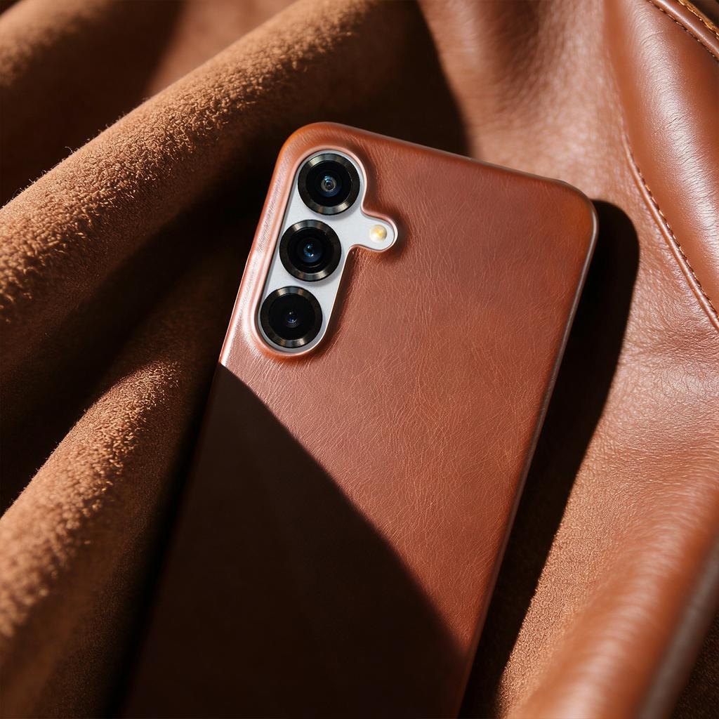For Magsafe Case for Samsung Galaxy S25FE S26 S24 S23 S22 S21 S20FE Business Genuine Leather Back Cover Magnetic Phone Cases