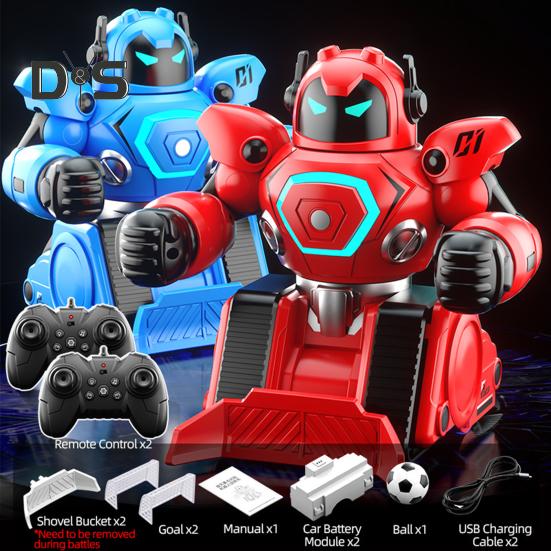2ks Dětská robotická hračka na dálkové ovládání pro 2 hráče Bitva Box Fotbal Press Spuštění hry Interaktivní elektrická 2,4GHz RC robotická hračka pro batolata s LED