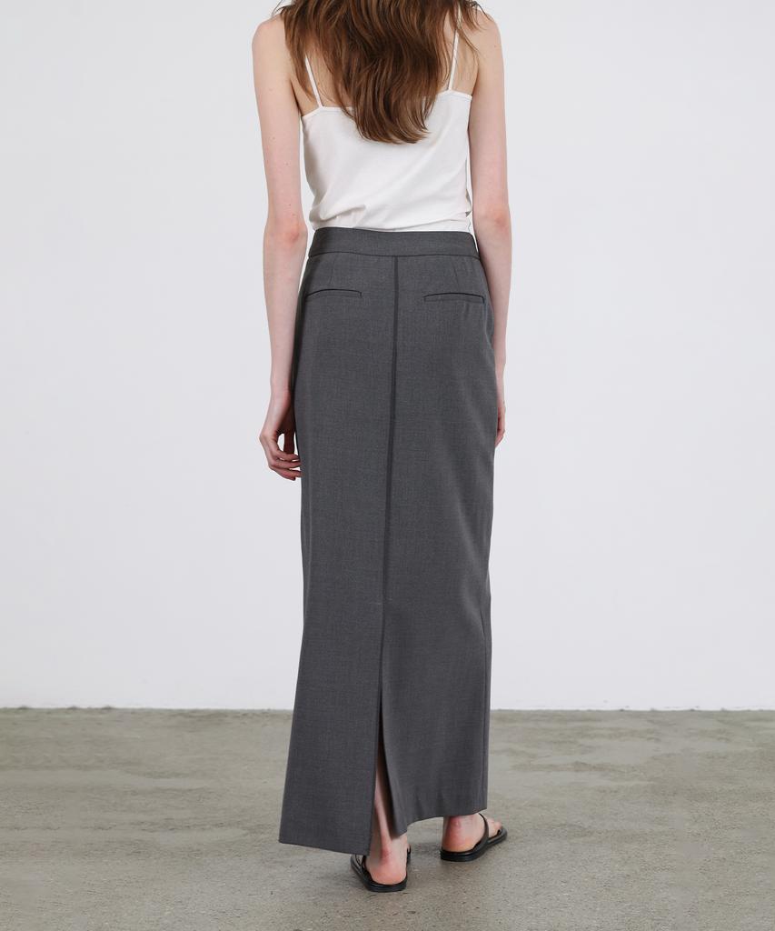 Leuba Straight Maxi Skirt - Charcoal