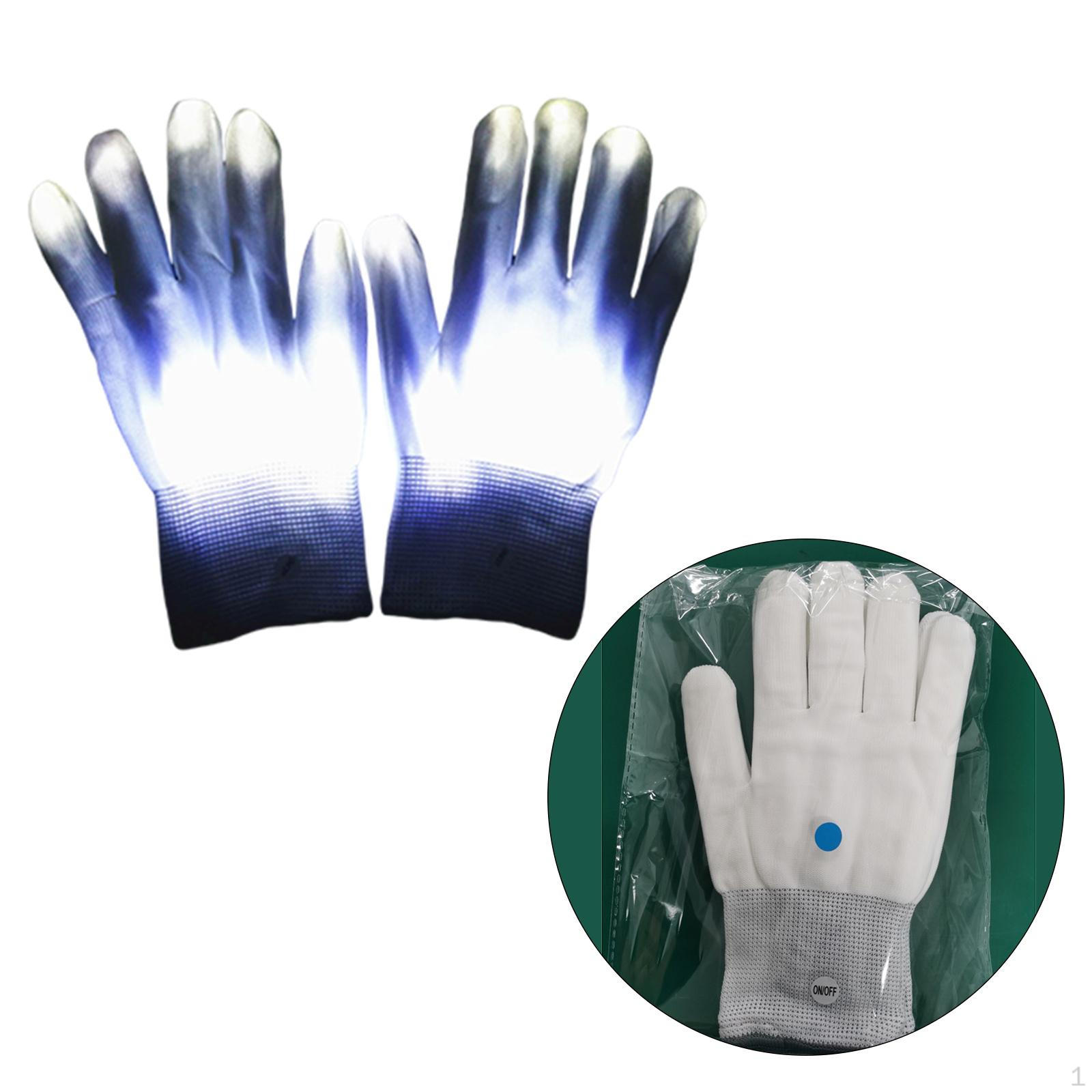 Светящиеся перчатки Неон Товары для рейв-вечеринки Цветные светящиеся пальцевые фонарики для Хэллоуина в темноте white