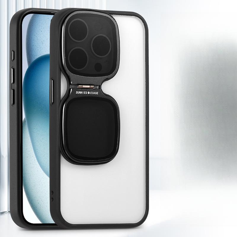 

Креативная подставка для солнцезащитных очков, Подходит для чехлов для телефонов iPhone 15promax, iPhone14 с крышкой для объектива, 13 Ударопрочная полная упаковка Apple 12Promax чёрный