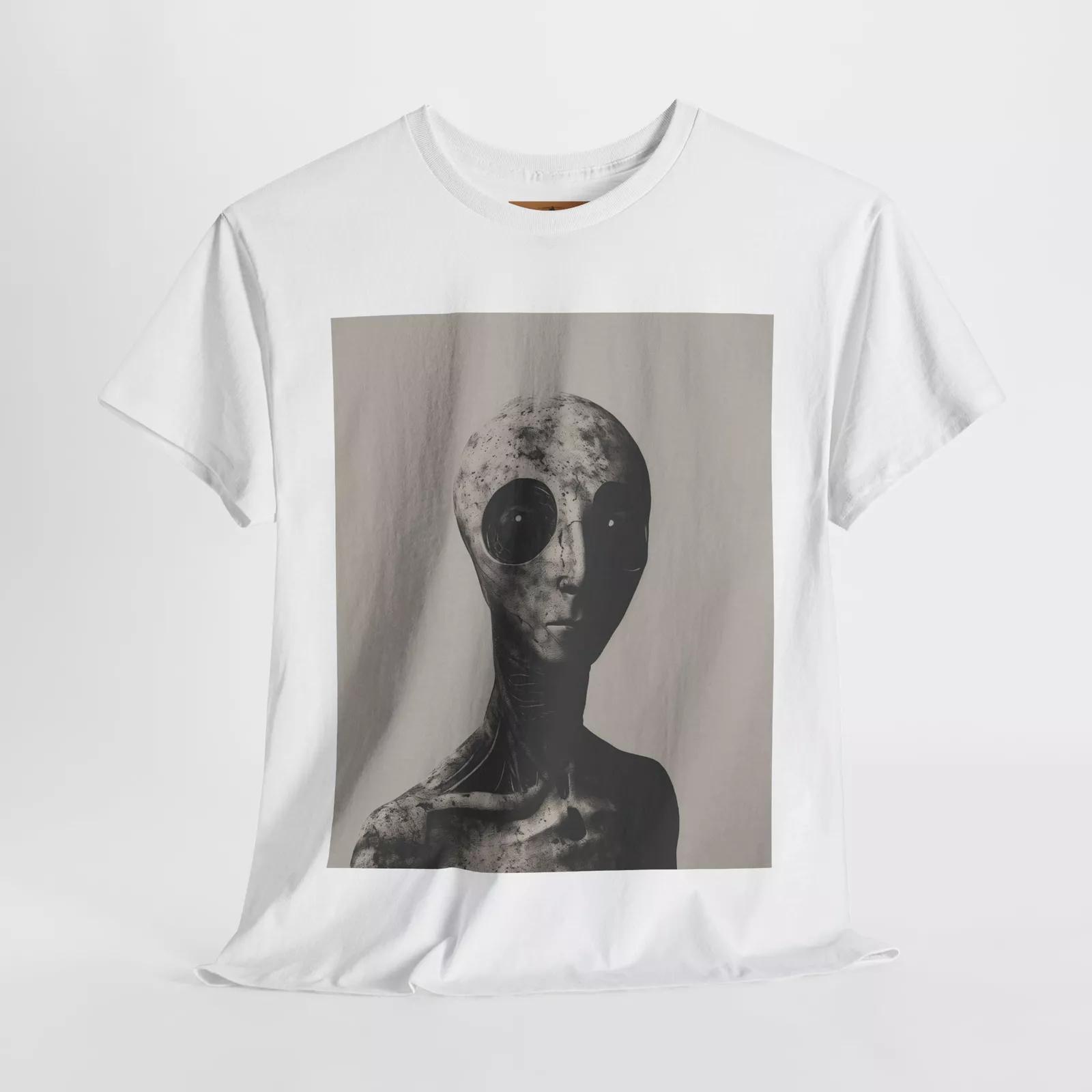 

Faceless Humanoid T-Shirt – Hollow Eyes and Wax-Like Skin Horror Art 3XL