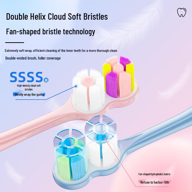 Japanese Double Spiral Soft Bristle Toothbrush Set - Advanced Gum Care, 2-Piece