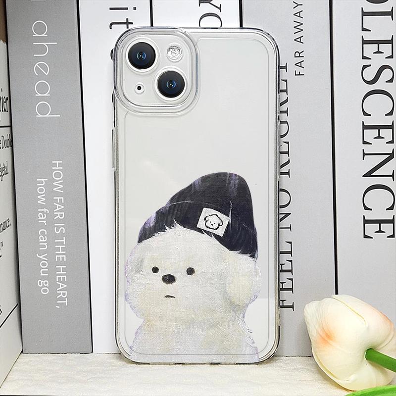 Funny Lovely Teddy Dog Dog Couple Clear Phone Case for IPhone 17 16 15 14 11 12 13 Pro Max 7 8Plus 12 13 Mini X XS XR Soft Cover