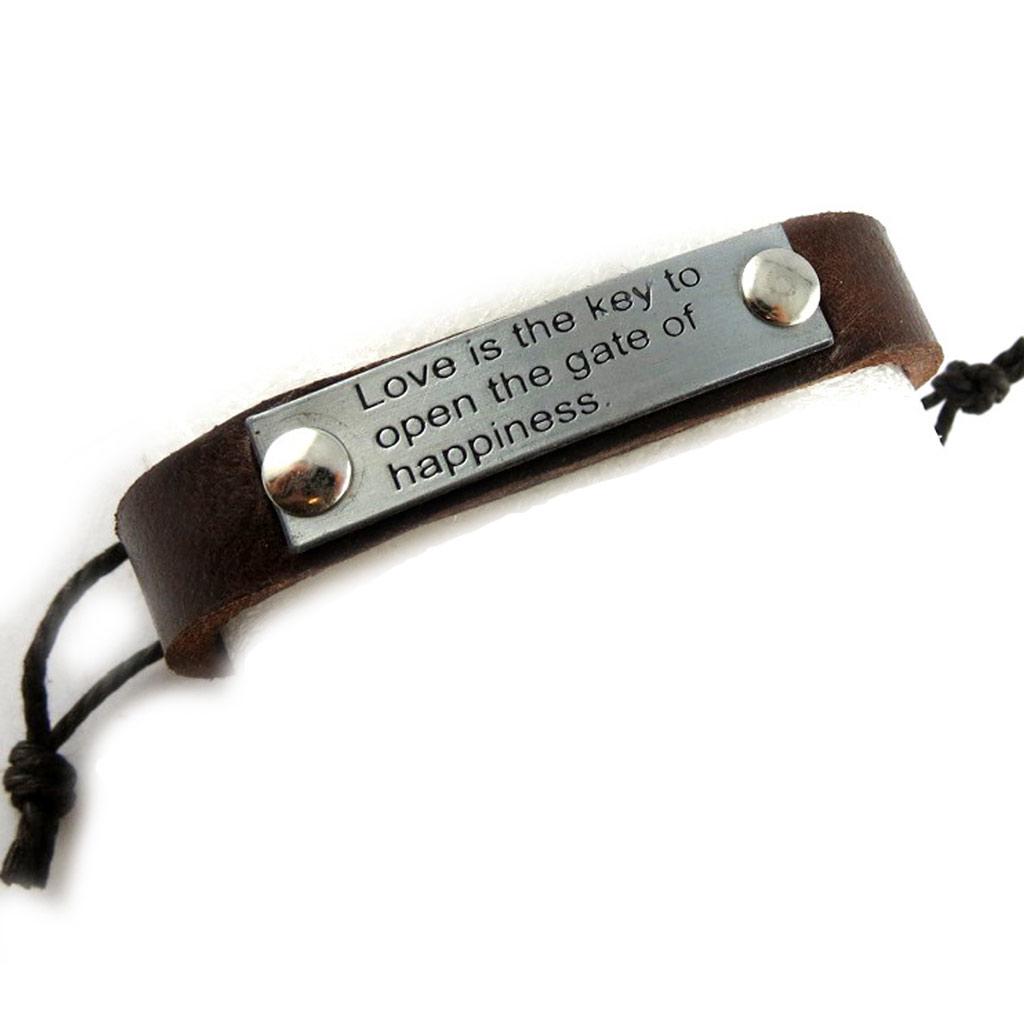 Les Trésors De Lily [K7094] - Brown 'Peaceful' Leather Bracelet - 1 Cm