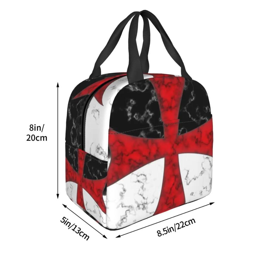 Templar Knight Jerusalem Cross Seal Medieval Warrior Symbol Thermal Insulated Lunch Bag Women Resuable Lunch Tote Food Box