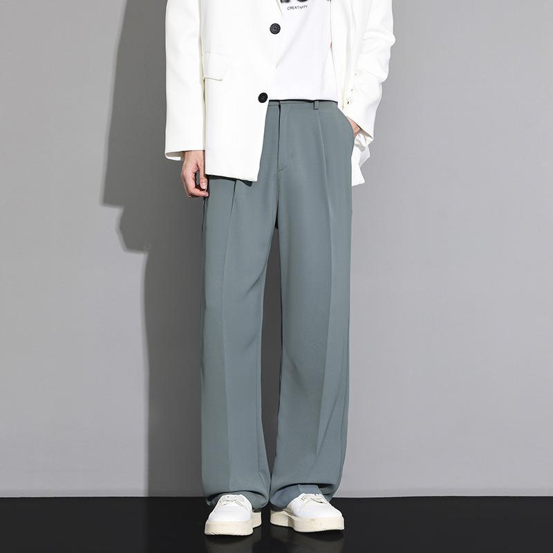 Men's Summer Loose Wide-Leg Drape Trousers - Casual, Trendy Straight Fit