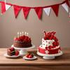 20 Pcs  Mini Balloons Sticks Red Balls Cake Picks Cake Topper Balls Cake Decorations for Wedding Birthday Cake Decorations