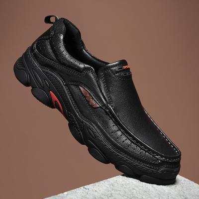 Breathable Leather Casual Men Shoes Newest Luxury Slip On Hiking Shoes Leisure Walk Loafers Men Moccasins Fashion Platform Shoes