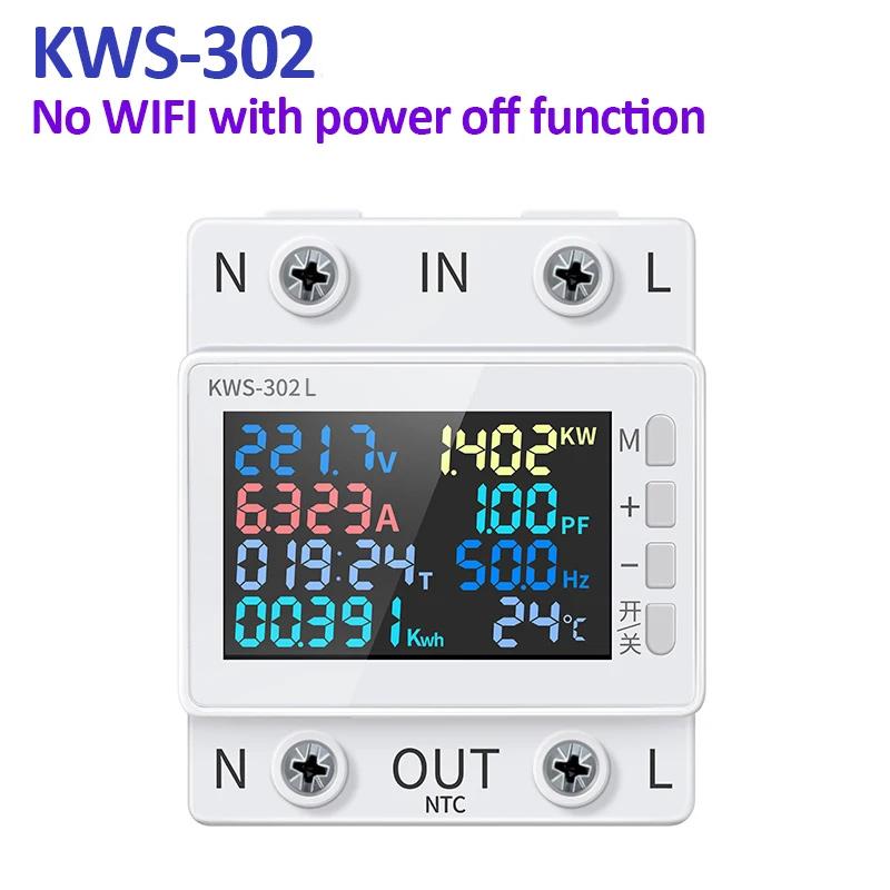

170-270 В/63 А Вимірювач потужності Кольоровий екран 8 в 1 Багатофункціональний Вольтметр енергії змінного струму Напруга Ампер Ватт КВт-год Метр Дистанційне керування