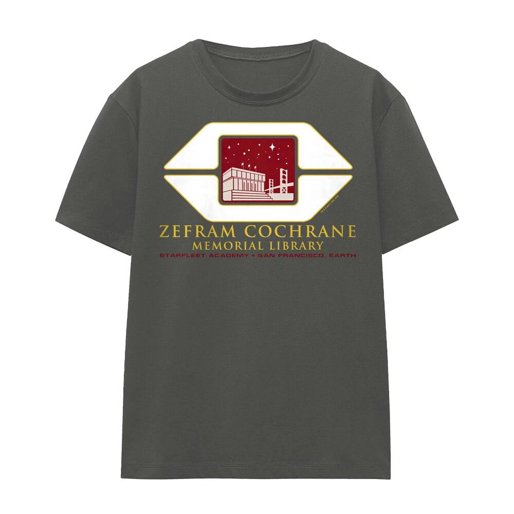 Star Trek Cochrane Library Ladies T-Shirt S-2XL, Charcoal L