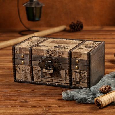Jewelry Case with Lock Keep Neat Rivet Strong Vintage British Style Treasure Chest for Bedroom