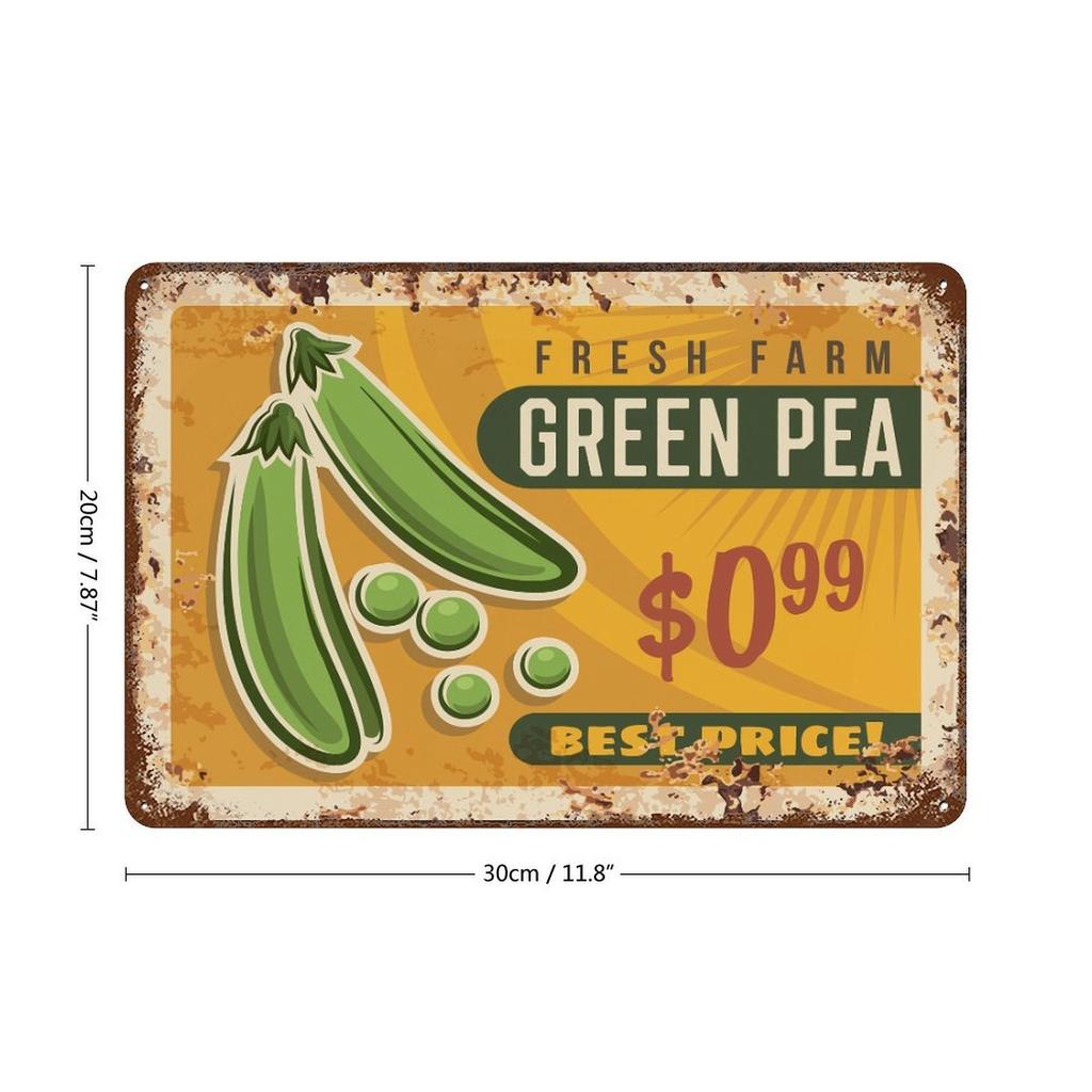 1-Pack Antique Metal Décor Sign Panel, 20×30cm and 30×40cm, Distressed Finish for Workshop, Garage or Bar