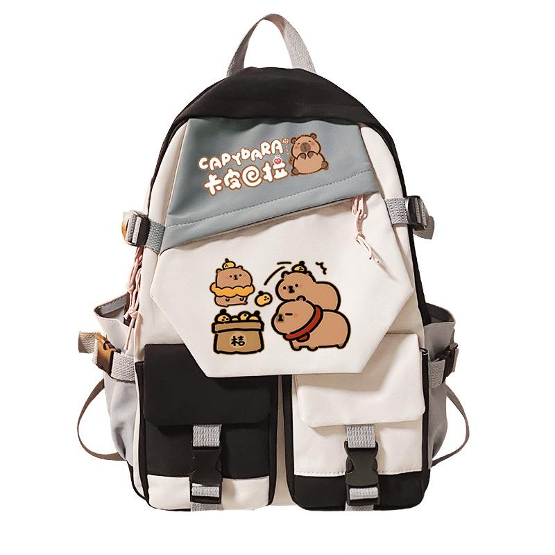 

Бренд Tide школьный рюкзак Капибара Q версия принт чувство дизайна Кампус студенческий рюкзак универсальный для выхода портативный No Specification