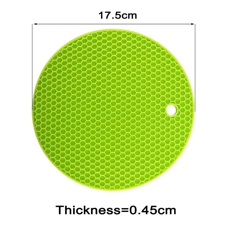 17.5cm Simple Cans Honeycomb Pad Coffee Cup Coaster Round Silicone Table Mat Extra Thick Placemat Creative Kitchen Pot Holder