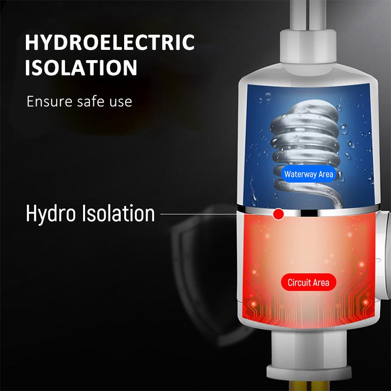 3000W Instant Tankless Electric Hot Water Heater Faucet  Temperature Display Kitchen Instant Heating Tap Water Heater With LED