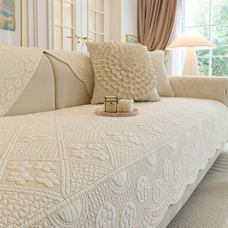 Four Seasons Universal Cotton Sofa Cushion Fabric Anti-Slip Cushion Light Luxury Sofa Cover Simple Sofa Cover Full Cover