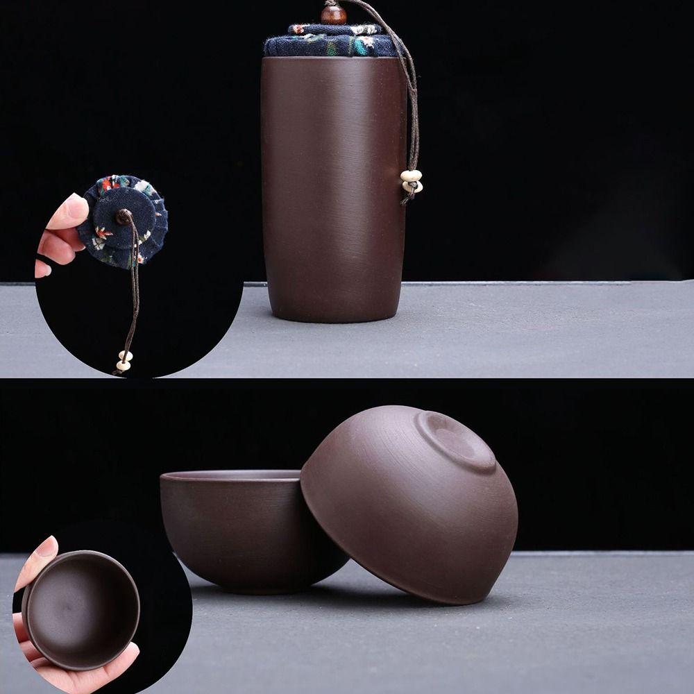Purple Clay Teapot Teacup Kit Portable Kung Fu Tea Cups For Outdoor Camping