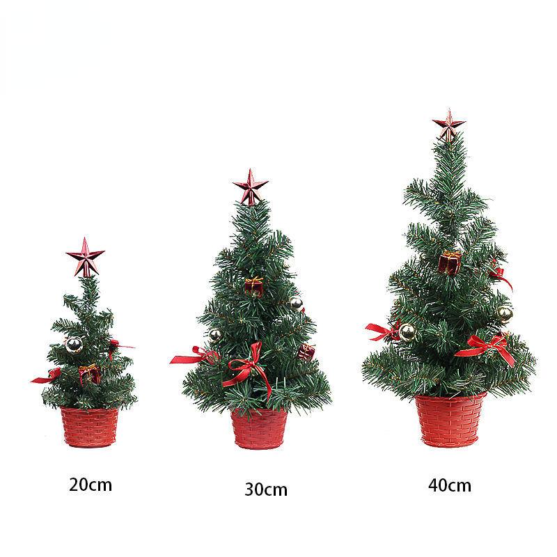 20/30/40cm Christmas Tree Mini Small Pine Tree Sisal Placed In The Desktop Ornaments New Year Xmas Party Decoration Navidad