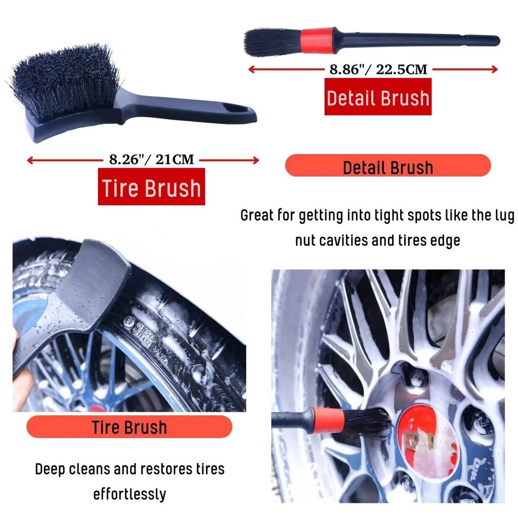 UNTIOR Bendable Auto Wheel Detailing Brush Wheel Woolies Car Cleaning Tools for Car Rim Tire Cleaning Automobile Wheel Brushes