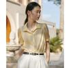 Petite High-Grade Satin Chiffon Short-Sleeve White Shirt for Women - Early Autumn Commuting Interview Top