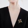 Women Palace Baroque Pearl Enamel Cross Brooches Pins Creative Vintage Suit Coat Jewelry Wedding Party Retro Brooch Pin For Lady