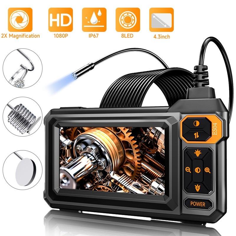 4.3inch IPS Screen Industrial Endoscope Camera 8mm HD1080P 8 LED Light Pipe Car Repair Single Lens Inspection Borescope