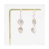 925 Sterling Silver Double Coin Baroque Pearl Drop Earrings Made In Thailand