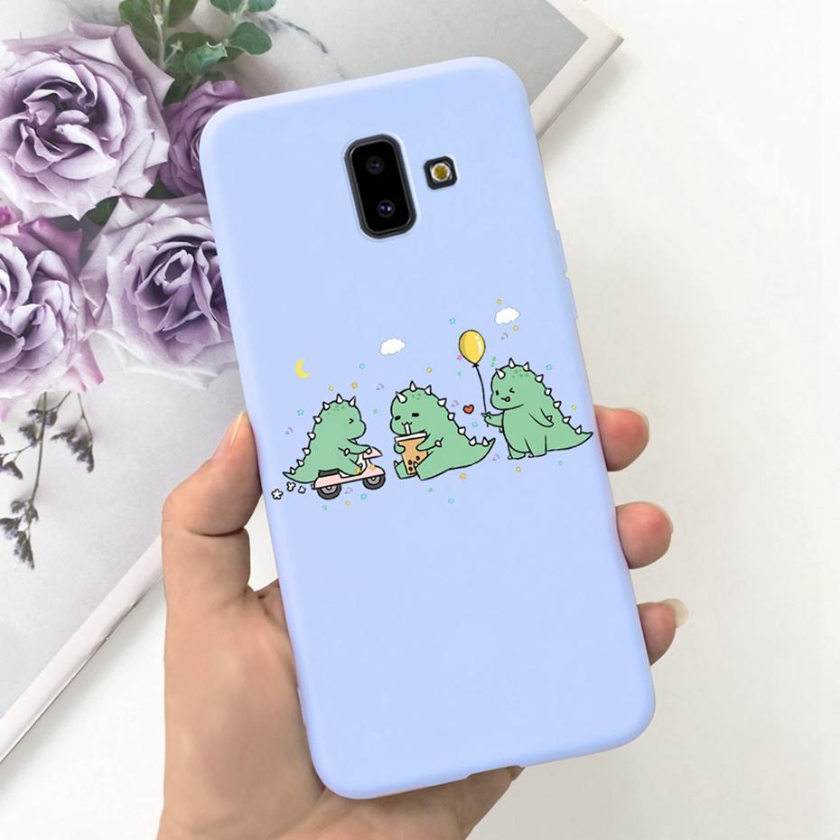 Handyhülle für Samsung Galaxy J6 Plus 2018 Niedliches Tier Cartoon Süßigkeitenfarbe Weiches Silikon TPU Hülle für Samsung J6 J 6 J6Plus