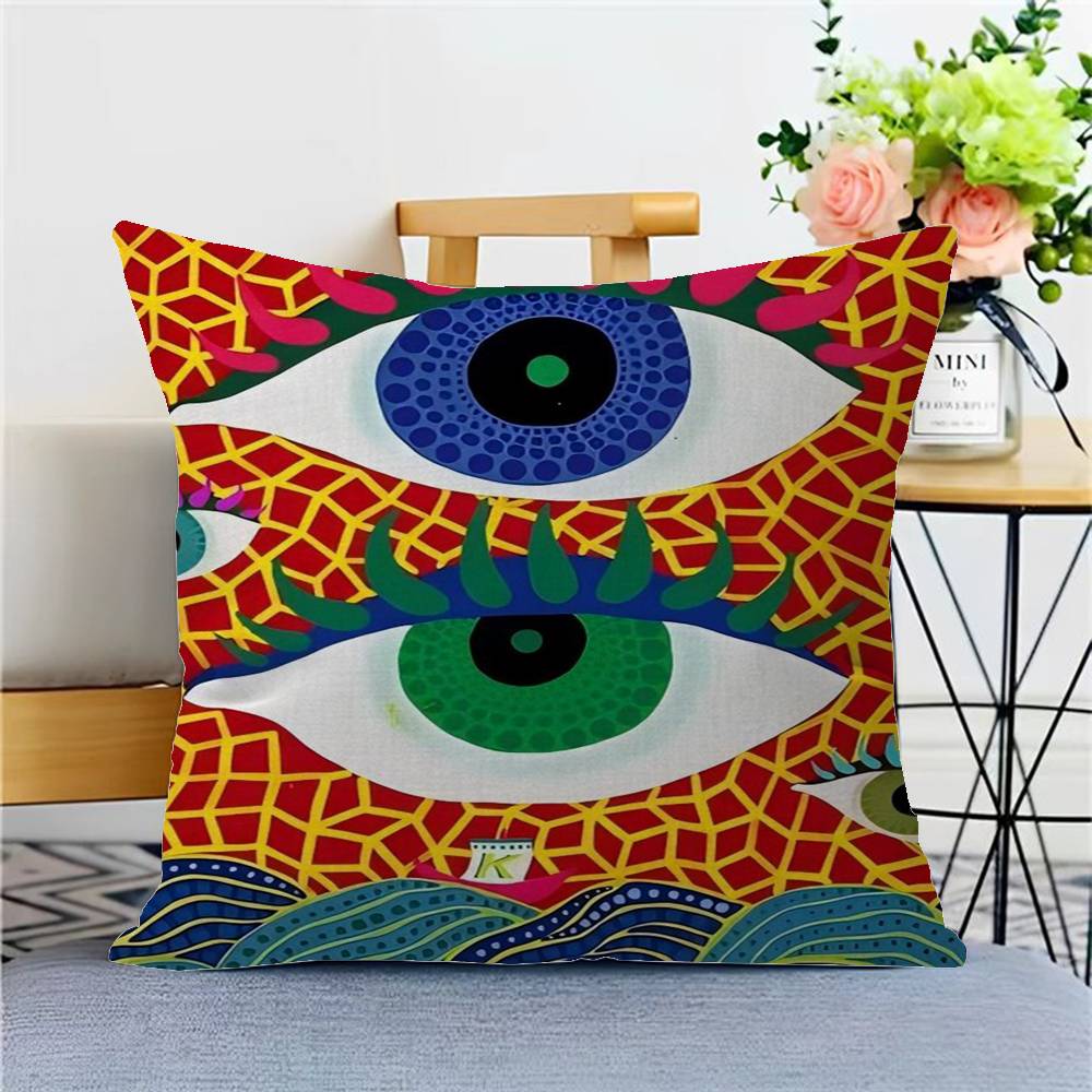 Federe per Cuscini Yayoi Kusama Cartone Animato Divano Decorativo Casa Stampa Double-sided Peluche Corto Carino Copricuscino
