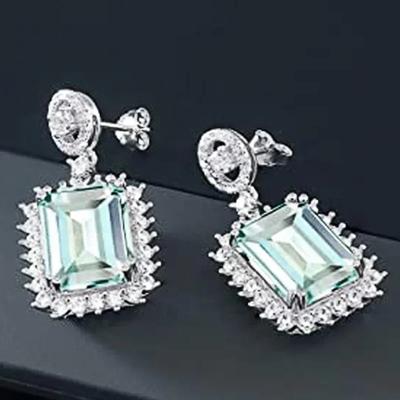 Cercei noi cu zirconiu cubic albastru deschis Estetici pentru Femei Angajament Nuntă Accesorii de Lux Design la Modă Bijuterii pentru Urechi