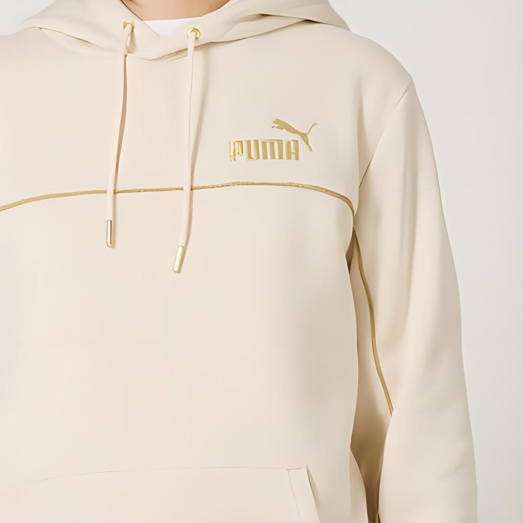 Puma Potisk loga Ležérní mikina Unisex topy Béžová 680141-87