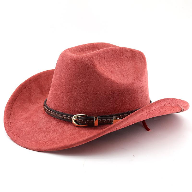 New Fashion Suede Cowboy Fedoras Cap Retro Unisex Outdoors Big Brim Top Hat Western Style Handsome Britain Panama Jazz Hat