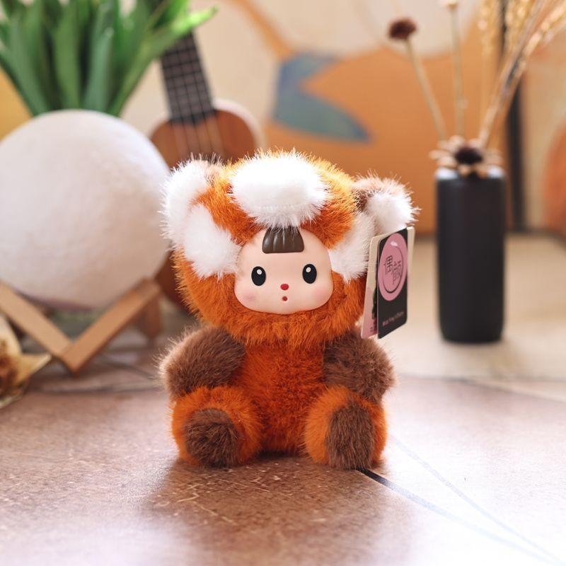 Three Baby Pvc Orchard Doll Plush Tomato Rabbit Raccoon Dinosaur Design Exterior