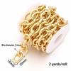 Polished Finish Aluminum Chain Silver/Gold Jewelry Chain Twisted Chain  for Jewelry DIY Making