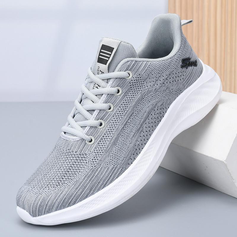 Walking Shoes Men's Shoes Spring and Autumn Weaving Mesh Breathable Men's Travel Shoes Sports Shoes Running Non-slip Shoes Flying Men's Casual