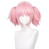 Kaname Madoka Cosplay Wig Pink Ponytail Wigs with Bangs Cute Lolita Pigtails Wig for Women Girls Comic Con Props Hair+Wig Cap