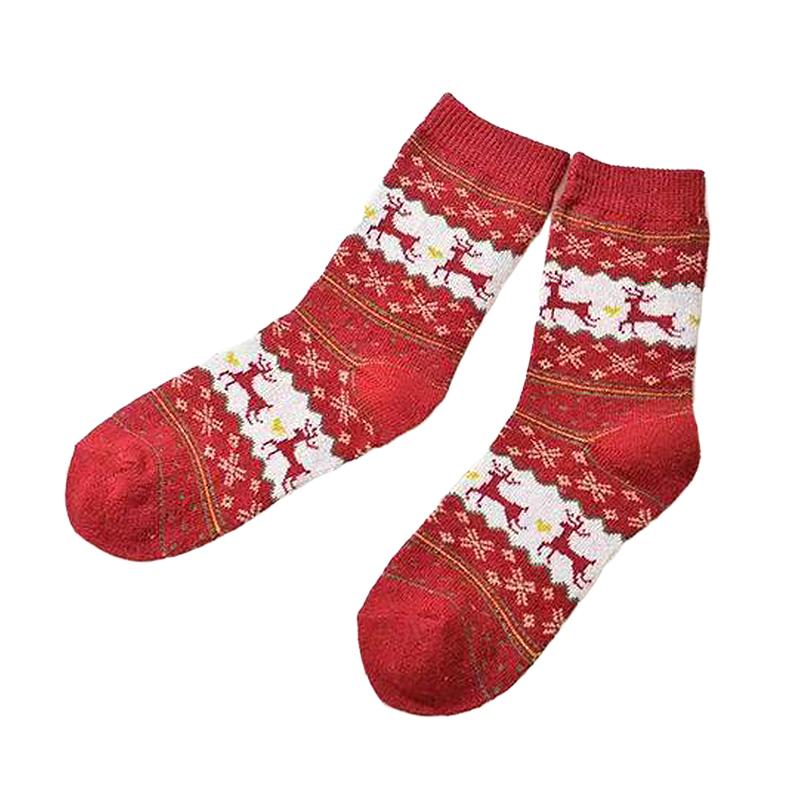 1 Pair Christmas Themed Socks Cute Cartoon Warm Colorful Lightweight Feel Elk Skin-Friendly Multi-element Comfortable