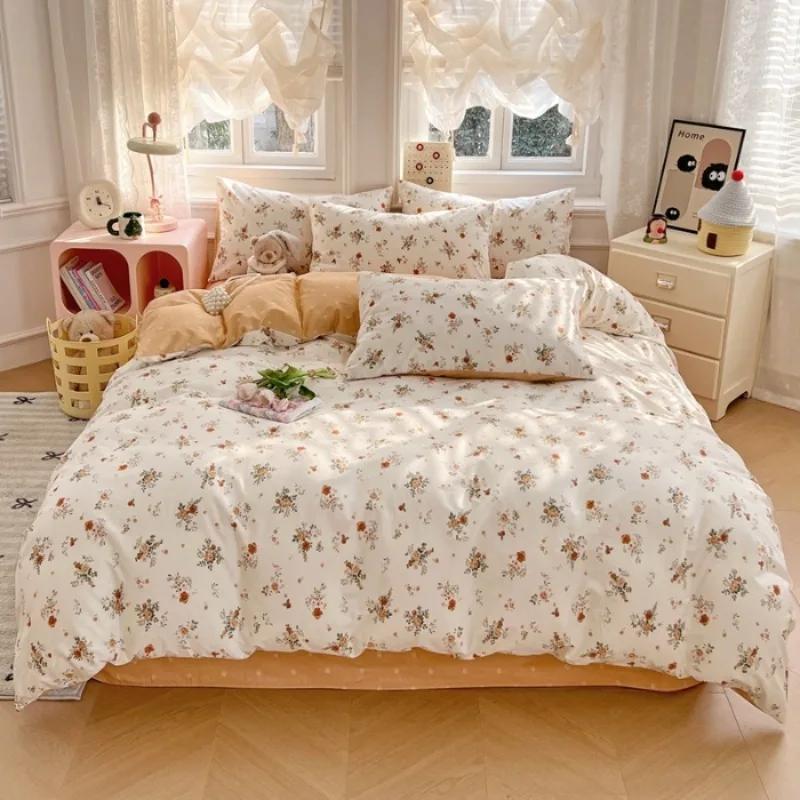 2025 New Spring and Summer Quilt Cover Three-piece Skin-friendly Grinding 13070 High-count Cotton Four-piece Bedding