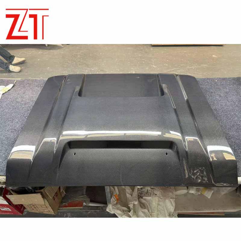 Carbon Fiber Hood Mod for Toyota LC71/76/78, Bright Finish, Double-Sided Installation