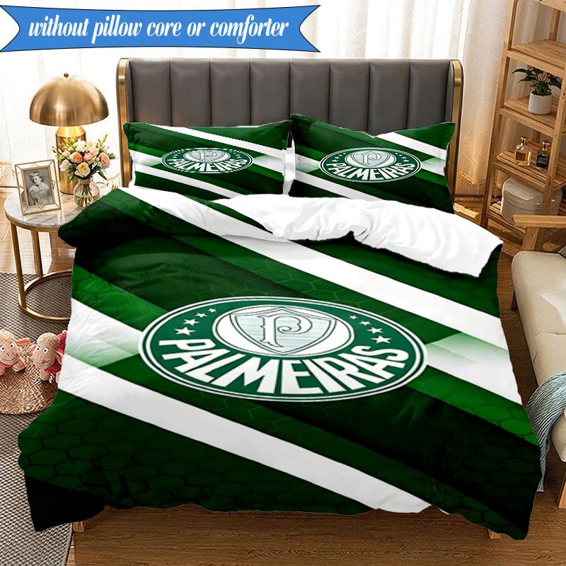 3PCS Sociedade Esportiva Palmeira Printed Soft Bedding Set,Including 1pc Duvet Cover And 2pcs Pillowcases Perfect for Bedroom, Dormitory, Fan gift