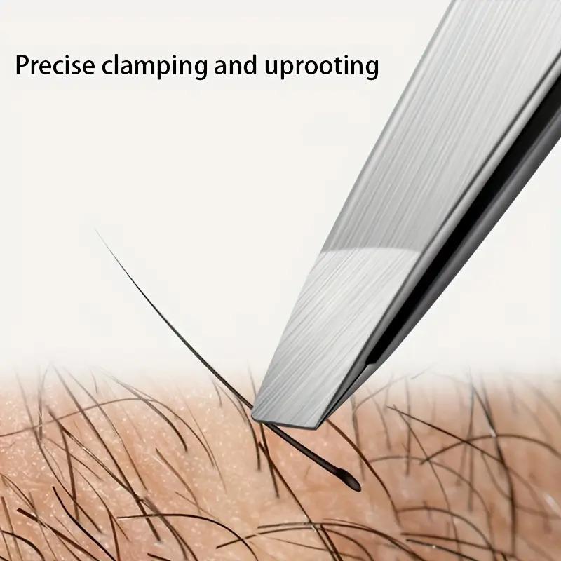 Stainless Steel 4-Pack Precision Tweezers Set - Unscented Body Hair Removal for Men & Women - Professional Facial Hair & Ingrown