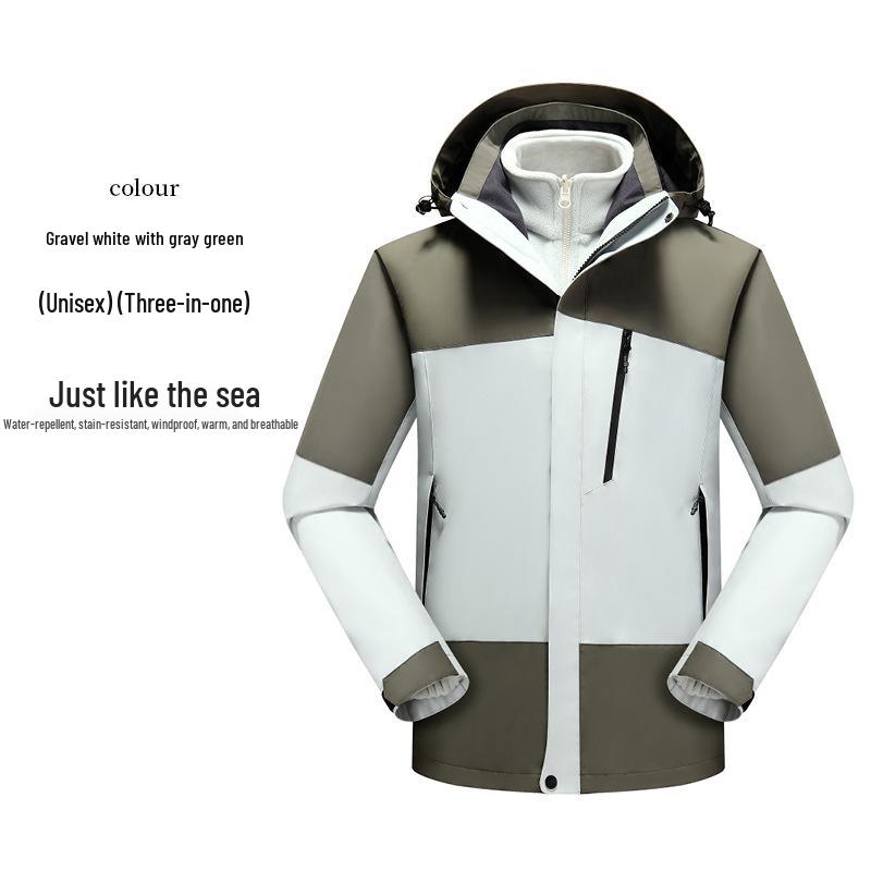 

Мужская теплая ветрозащитная куртка 3-в-1 из австралийского флиса – съемная, грязеотталкивающая, с логотипом на заказ, для ношения на открытом воздухе осенью/зимой L